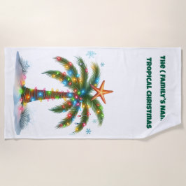 Beach Towel-Tropical Christmas Beach Towel Strandtuch