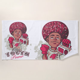 Beach Towel – YOUTH Power Afro & Boombox Urban Strandtuch