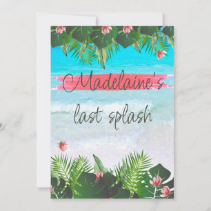 Beach Tropical Bachelorette Green Blue Einladung