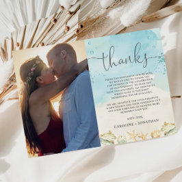 Beach Tropical Destination Wedding Photo Picture Dankeskarte
