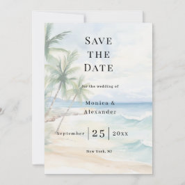 Beach tropical destination wedding save the date