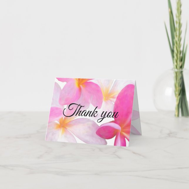 Beach Tropical Floral Hawaii Hochzeit Vielen Dank Dankeskarte (Vorderseite)