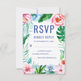Beach Tropical Floral Hawaiian farbenfrohe Hochzei RSVP Karte