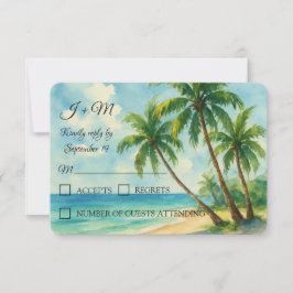 Beach Tropical Island Summer Wedding RSVP