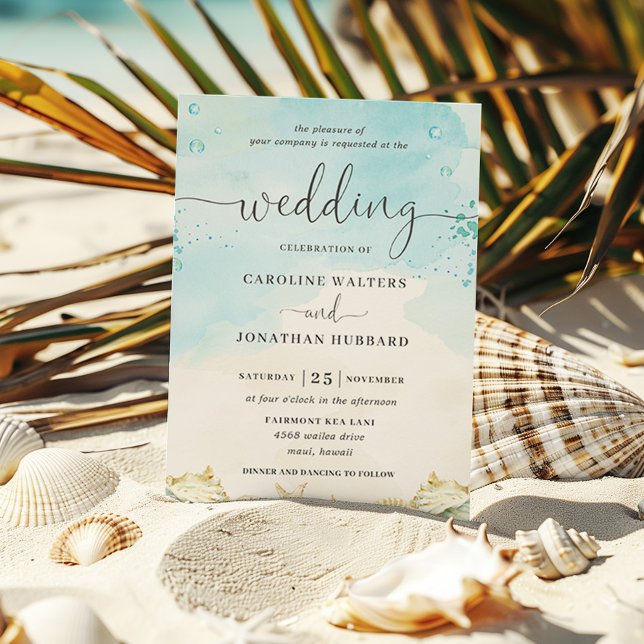 Beach Tropical Nautic Hochzeit in Urlaubsort Einladung (Von Creator hochgeladen)