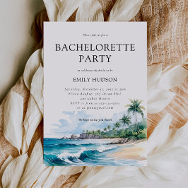Beach Tropical Summer Junggeselinnen-Abschied Einladung