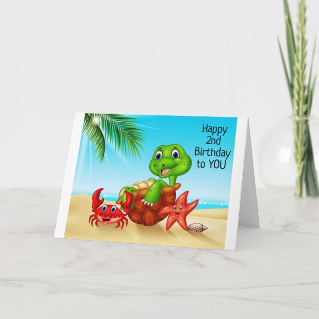 BEACH TURTLE SAGT *HABEN SIE SPASS AN IHREM 2. GEB KARTE (Vorderseite)