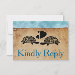 Beach Turtle Whimsical UAWG und Entree Choice RSVP Karte