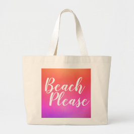 Beach Typografie Orange Pink Ombre Jumbo Stoffbeutel