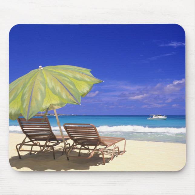 Beach Umbrella, Abaco, Bahamas Mousepad (Vorne)