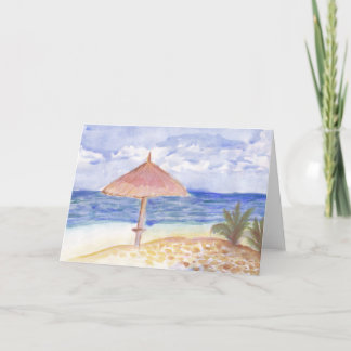 Beach Umbrella Greeting Cards Karte