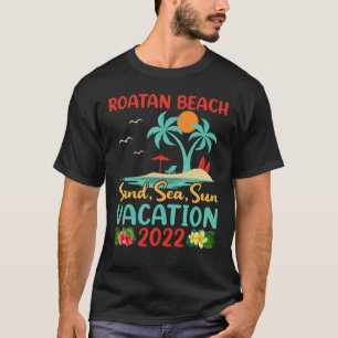 Beach Urlaub 2022 Retro Sunset Honduras Roatan B T-Shirt