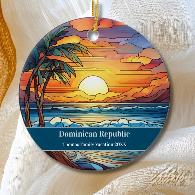 Beach Vacation der Dominikanischen Republik Keramik Ornament (Von Creator hochgeladen)