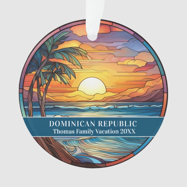 Beach Vacation der Dominikanischen Republik Ornament (Vorderseite)
