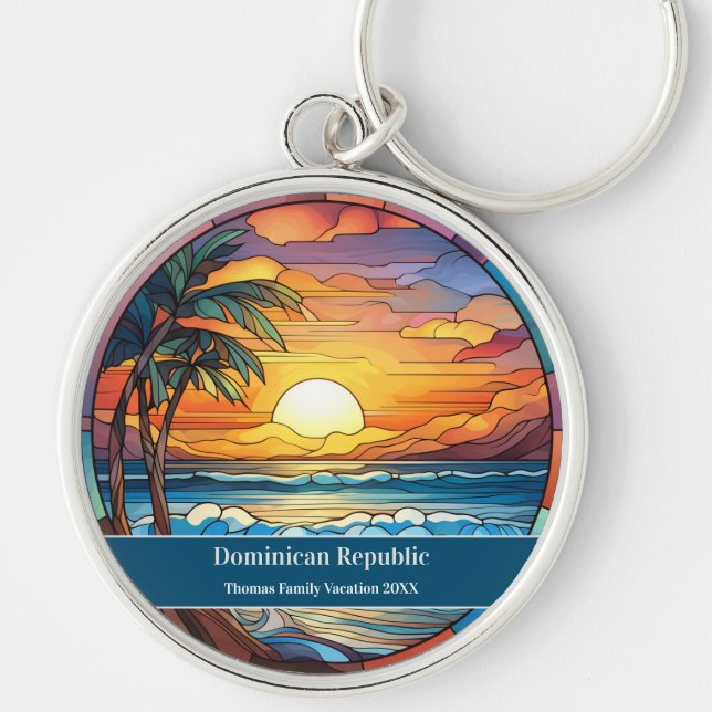 Beach Vacation der Dominikanischen Republik Schlüsselanhänger (Vorne)