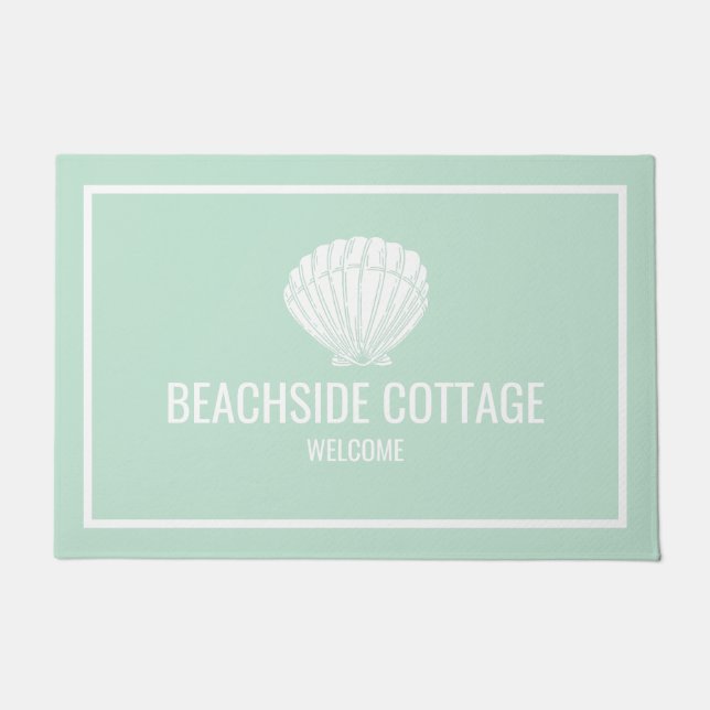 Beach Vacation Miete Minze Muschel Airbnb Willkomm Fußmatte (Vorderseite)