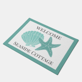 Beach Vacation Rental Aqua Muscheln Personalisiert Fußmatte