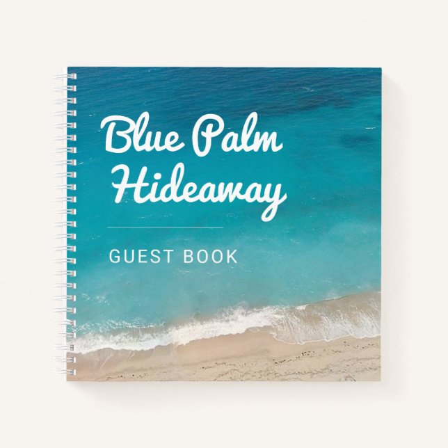 Beach Vacation Rental Custom Guest Book Notizbuch (Vorderseite)