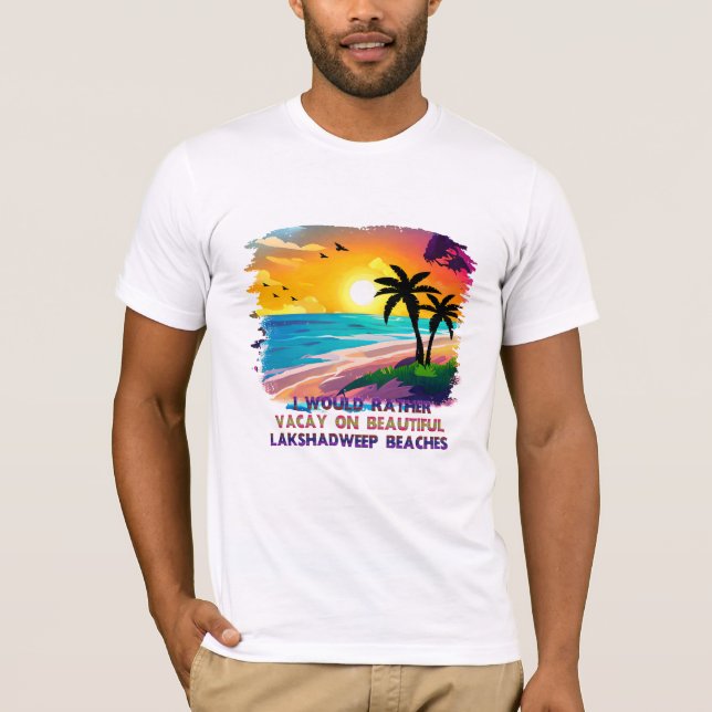 Beach Vacation T-Shirt, Lakshadweep Indian Beach T-Shirt (Vorderseite)