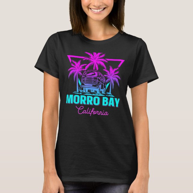 Beach Vaporwave Vacation Souvenir Morro Bay T-Shirt (Vorderseite)