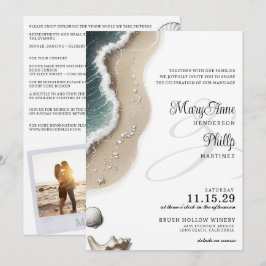 Beach Vibe mit Details Einladung Hochzeit