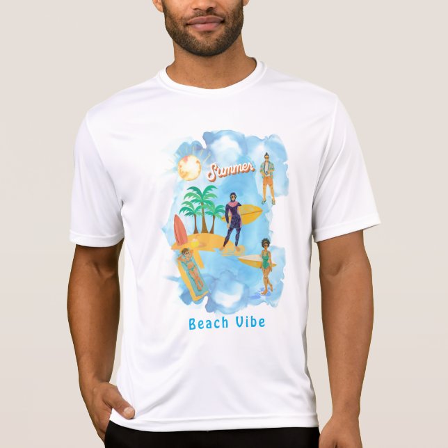 BEACH VIBE Sport-Tek Wettbewerber T - Shirt (Vorderseite)