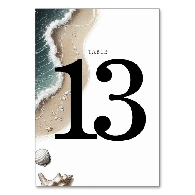 Beach Vibe Tischnummer (Vorderseite)