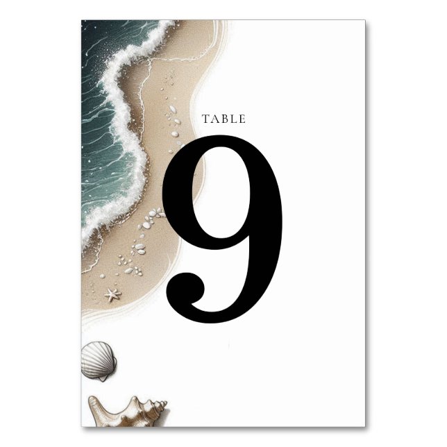 Beach Vibe Tischnummer (Vorderseite)