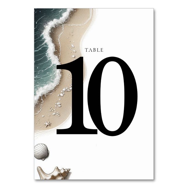 Beach Vibe Tischnummer (Vorderseite)