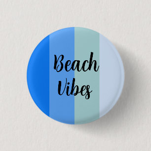 Beach Vibes, Blue Stripes Button