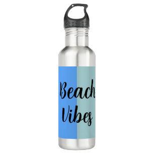 Beach Vibes, Blue Stripes Edelstahlflasche