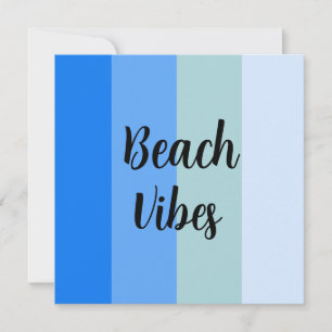 Beach Vibes, Blue Stripes Einladung
