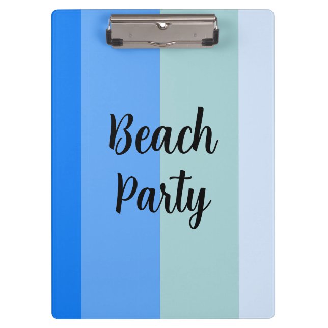 Beach Vibes, Blue Stripes Klemmbrett (Vorderseite)