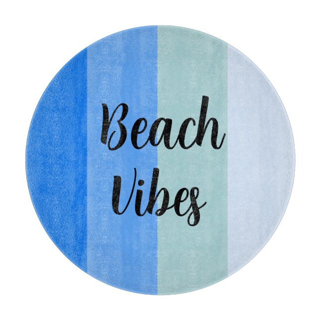 Beach Vibes, Blue Stripes Schneidebrett (Vorderseite)