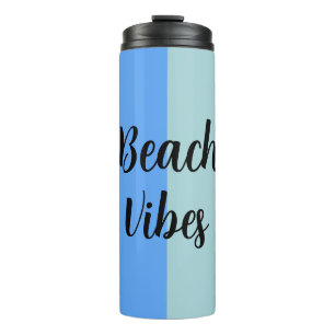 Beach Vibes, Blue Stripes Thermosbecher