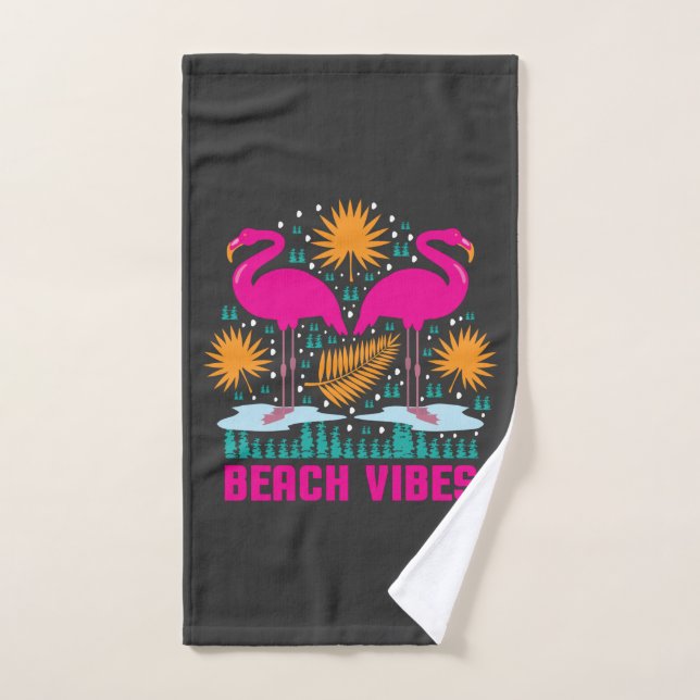 Beach Vibes Pink Flamingos-19501 Handtuch (Handtuch)