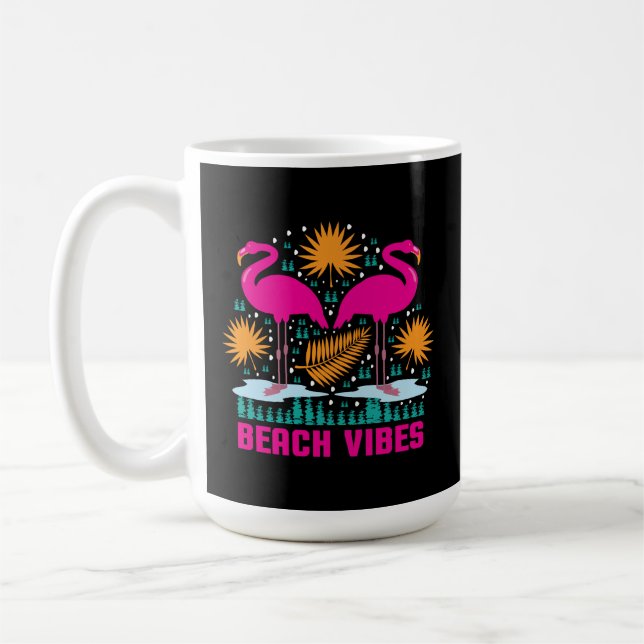 Beach Vibes Pink Flamingos-19501 Kaffeetasse (Links)