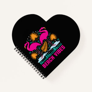 Beach Vibes Pink Flamingos-19501 Notizbuch