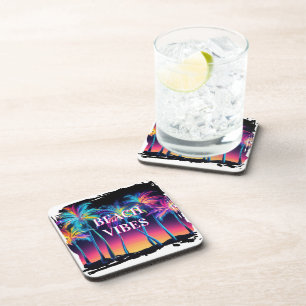 Beach Vibes Plastic Untersetzer Set