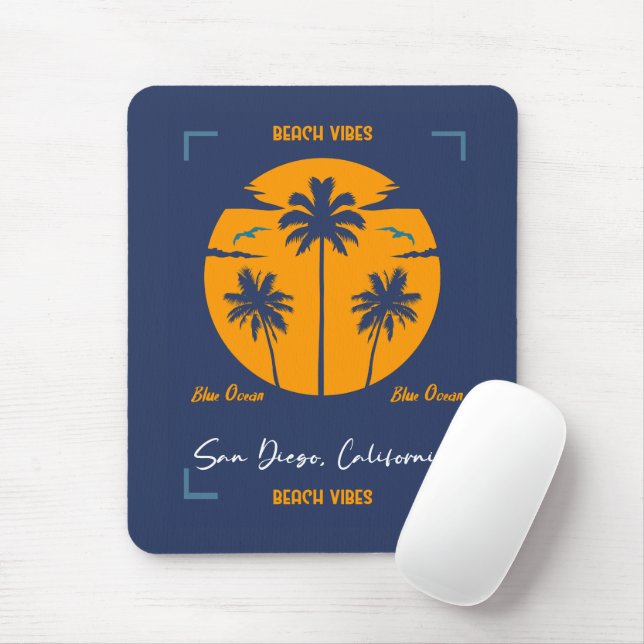 Beach Vibes San Diego Mousepad (Mit Mouse)