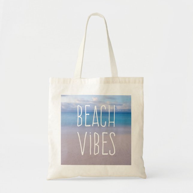 Beach Vibes Schöner Ozean und Sand Paradise Tragetasche (Vorne)