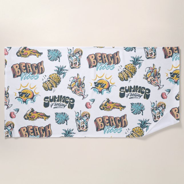Beach Vibes Strandtuch (Vorderseite)