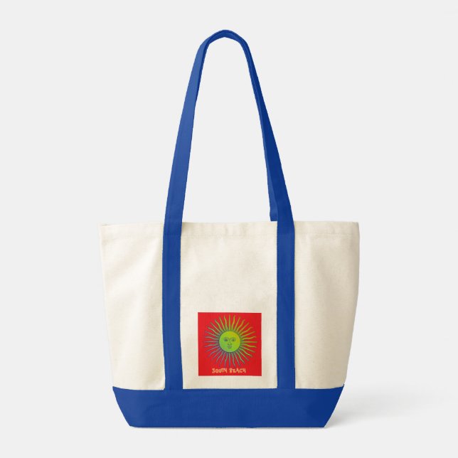 Beach Vibes Tasche mit Individuelle Name & Sun Log (Rückseite)