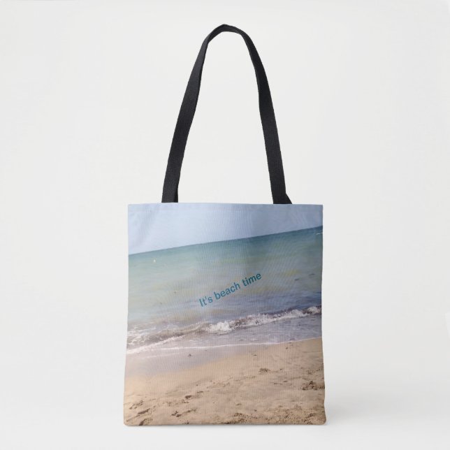Beach Vibes Tote Bag - "It's Beach Time" & "Enjoy" Tasche (Vorderseite)