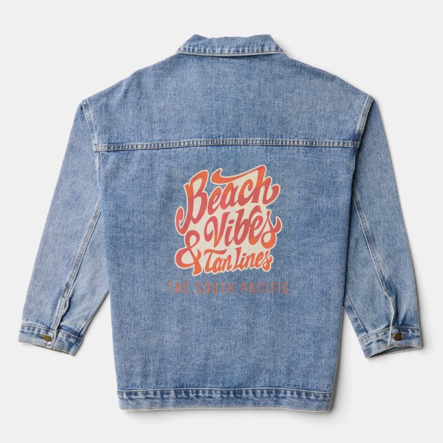 Beach Vibes und Tan Lines Tansania Jeansjacke (Rückseite)