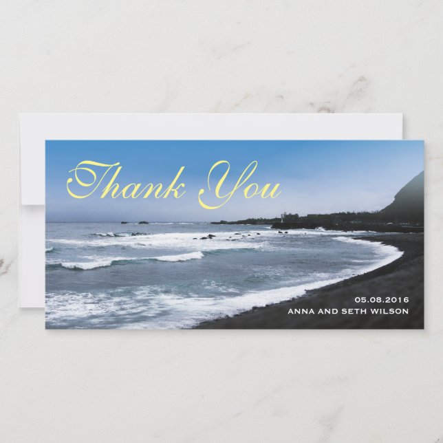 Beach View Vielen Dank Foto Card Dankeskarte (Vorderseite)