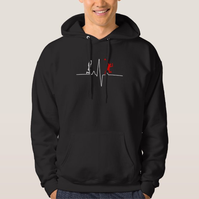 Beach Volley Player Volleyball Player Heartbeat Vo Hoodie (Vorderseite)