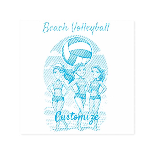 Beach Volleyball Girls Thunder_Cove Permastempel (Design)