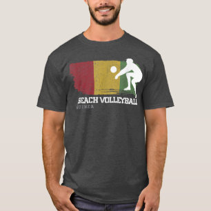 Beach Volleyball Guinea Flag Liebe Volleyball Play T-Shirt