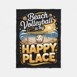 Beach Volleyball ist mein glücklicher Ort Spieler Fleecedecke